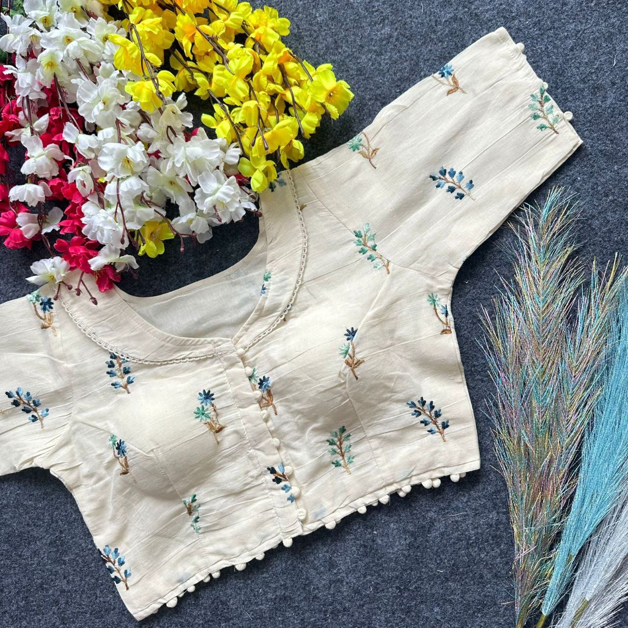 Designer Cambric Cotton Blouse